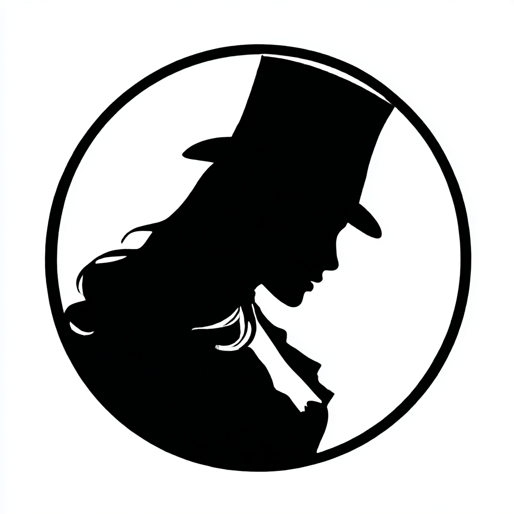 Silhouette of woman wearing a top hat